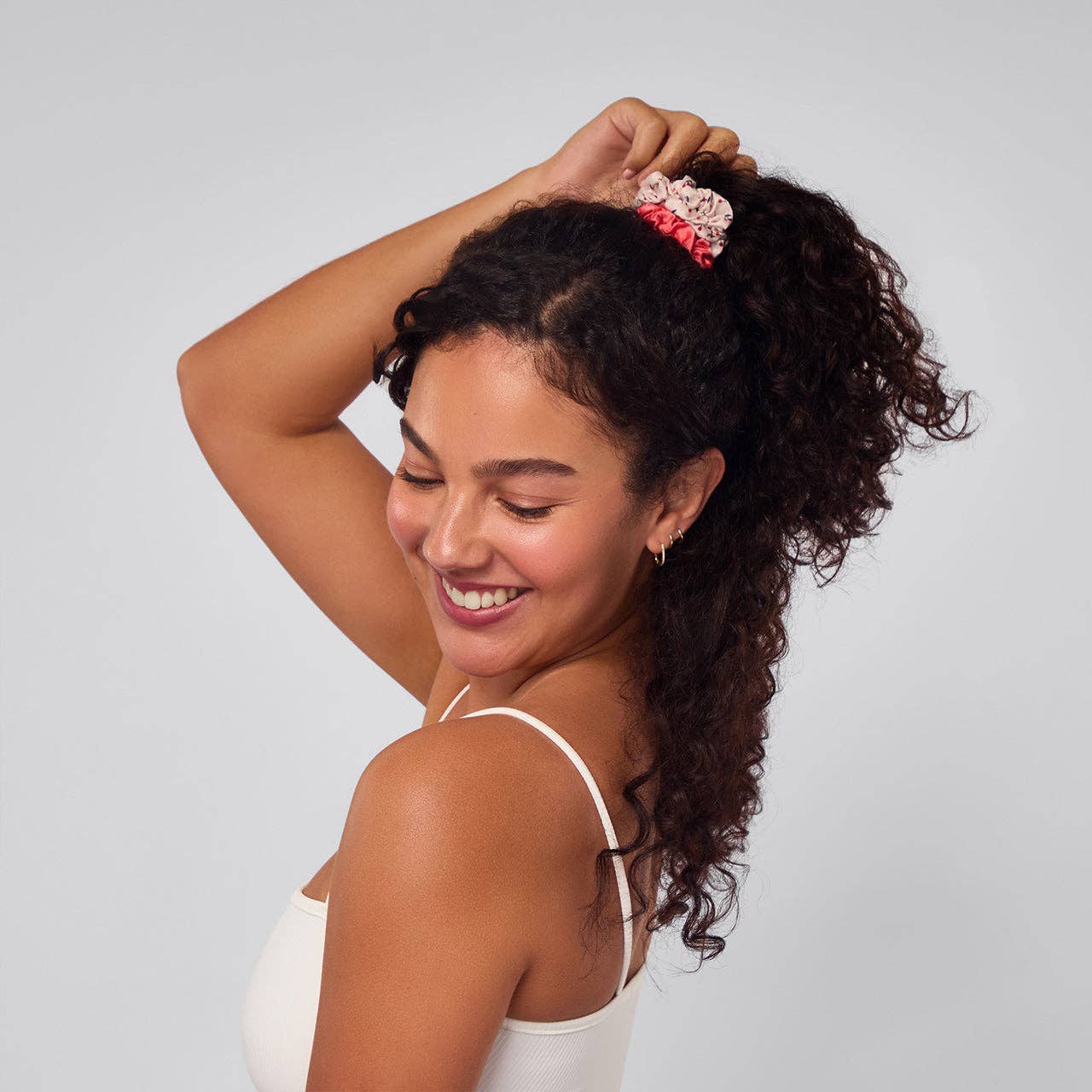 Cherry Ruched Satin Scrunchies