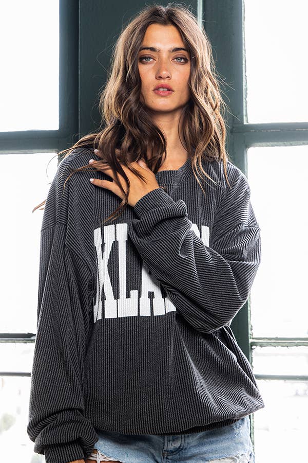 OKLAHOMA Oversized Sweatshirt - Black