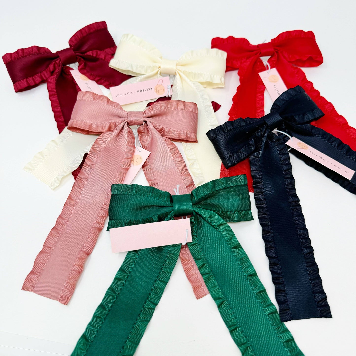 Frill Bow Hair Clips