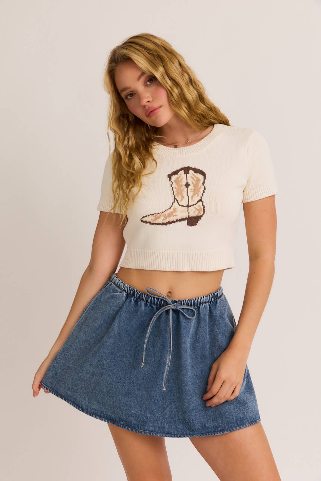 Cowgirl Boot Sweater Top