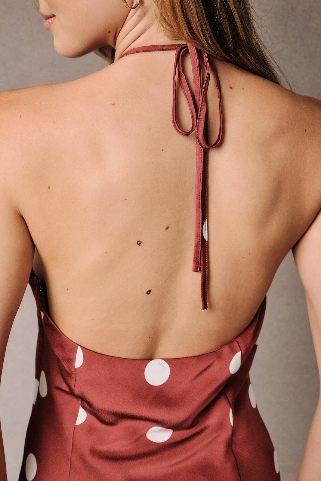 Wine Dot Midi Dress