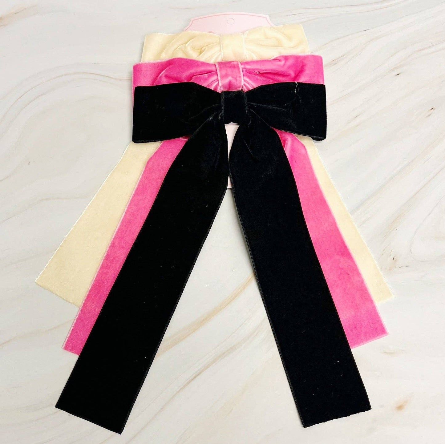 Velvet Bow Hair Clips Set of 3