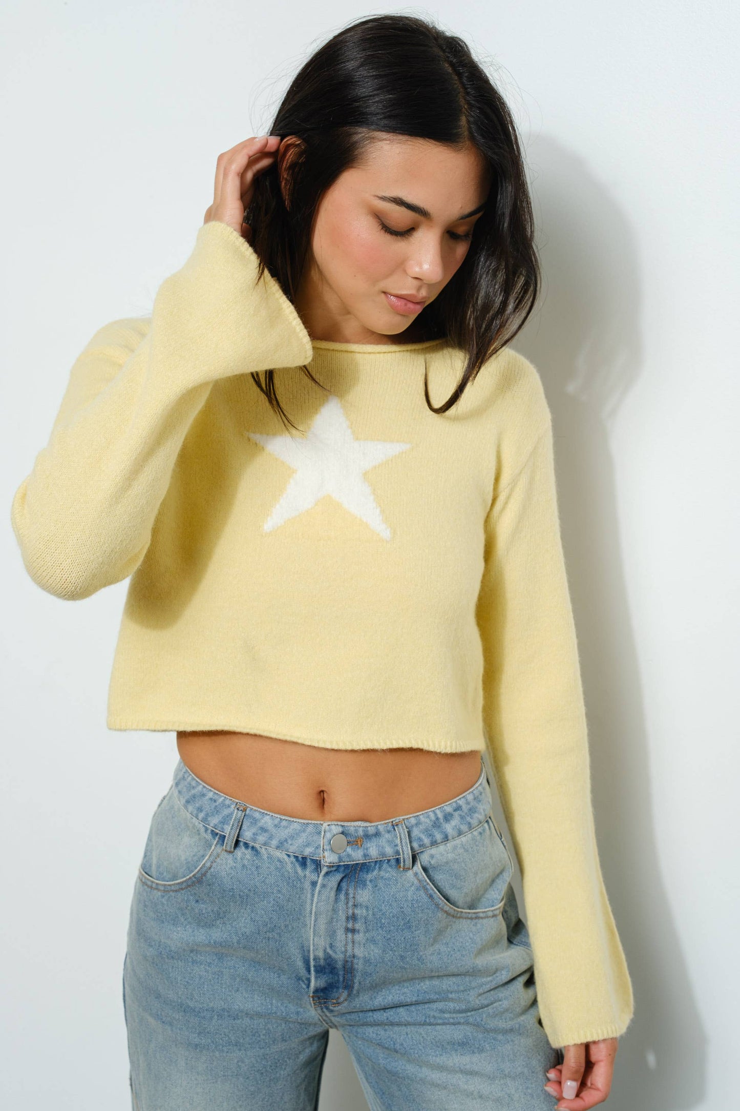 Yellow Star Knit Top