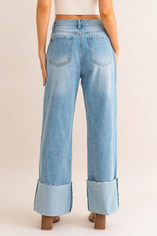 Hannah High Waisted Cuff Jeans