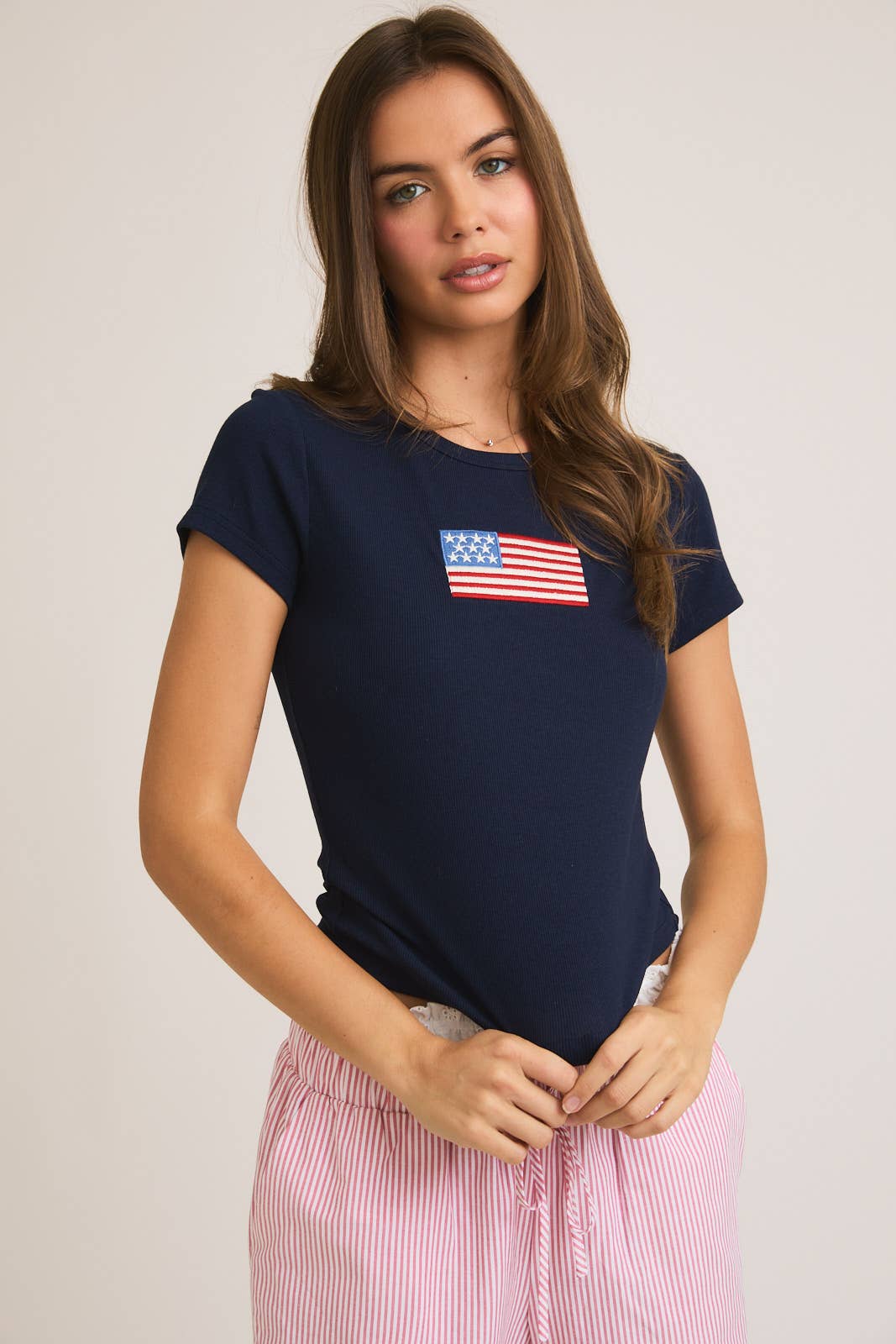 Navy Flag Baby Tee