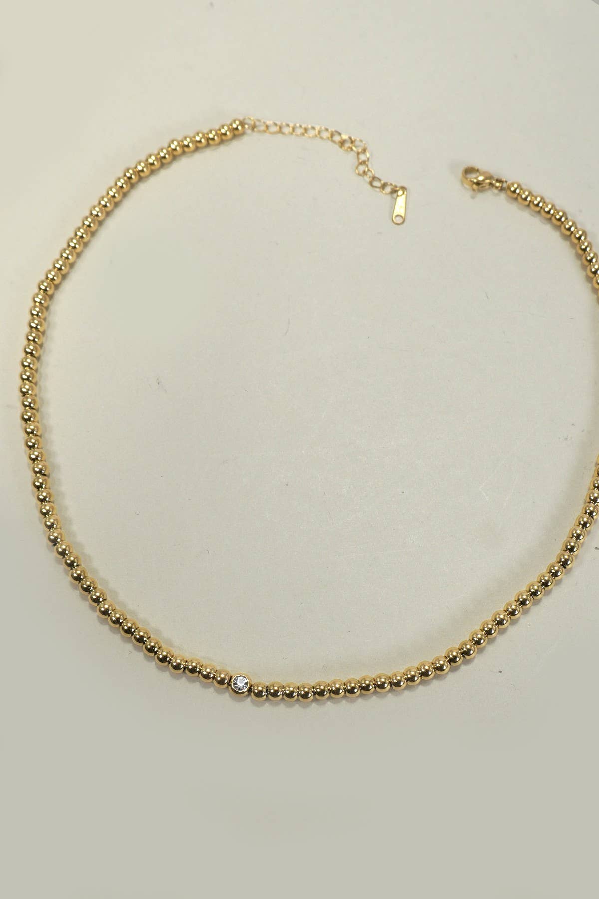 18K Stainless Steel Bubble Beaded Necklace