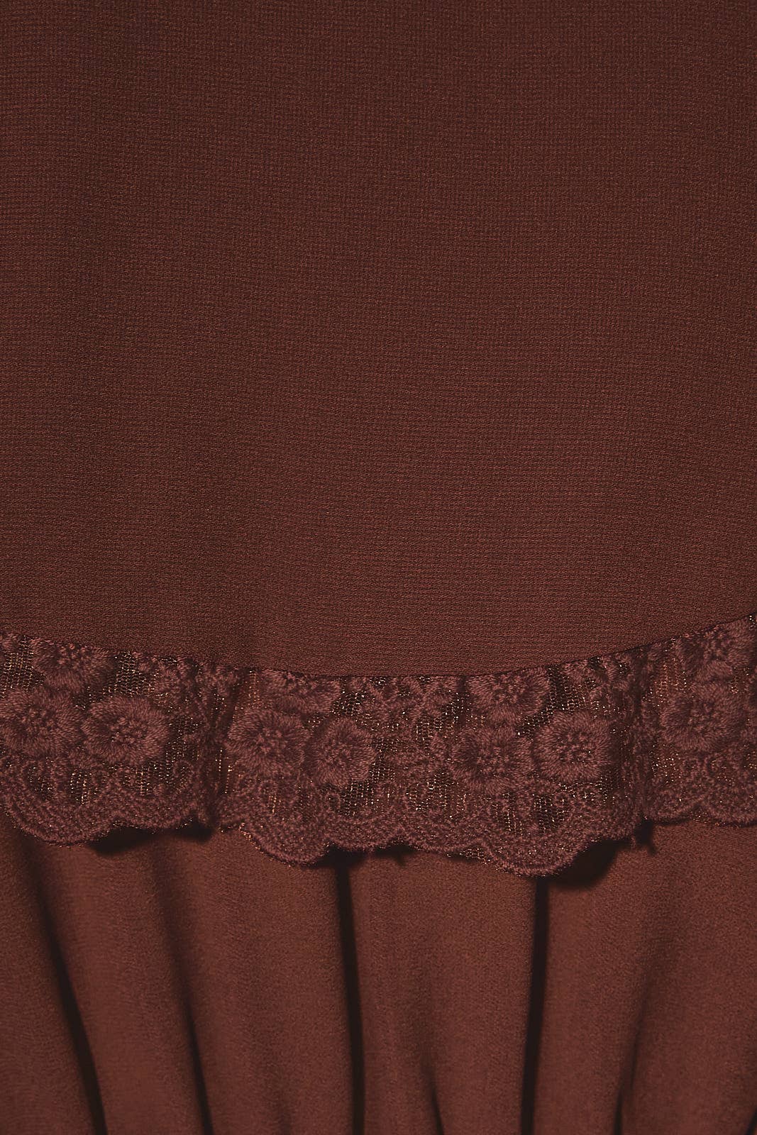 Brown Lace Chiffon Top