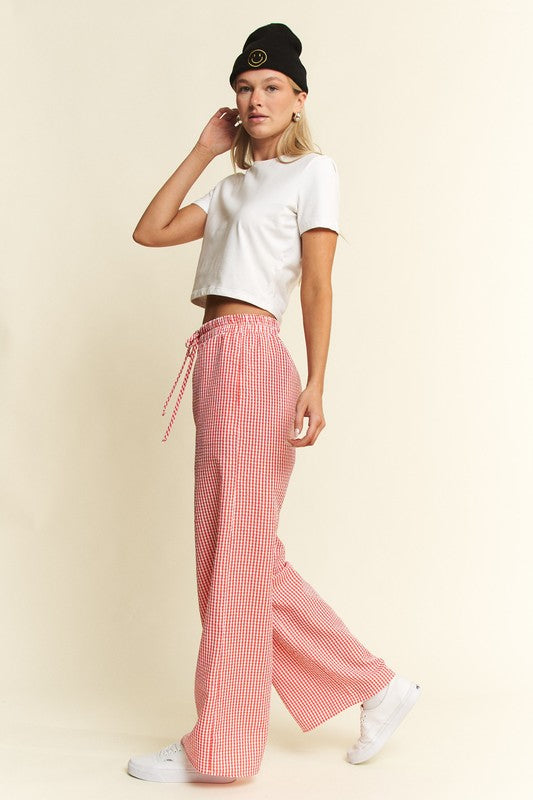 Red Gingham Boxer Pants