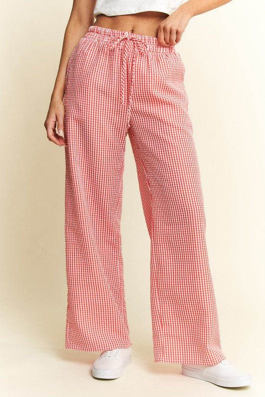 Red Gingham Boxer Pants