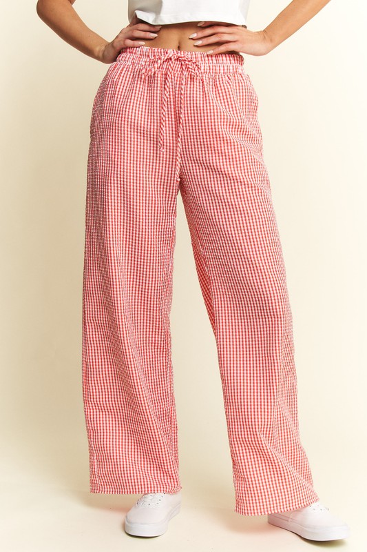 Red Gingham Boxer Pants