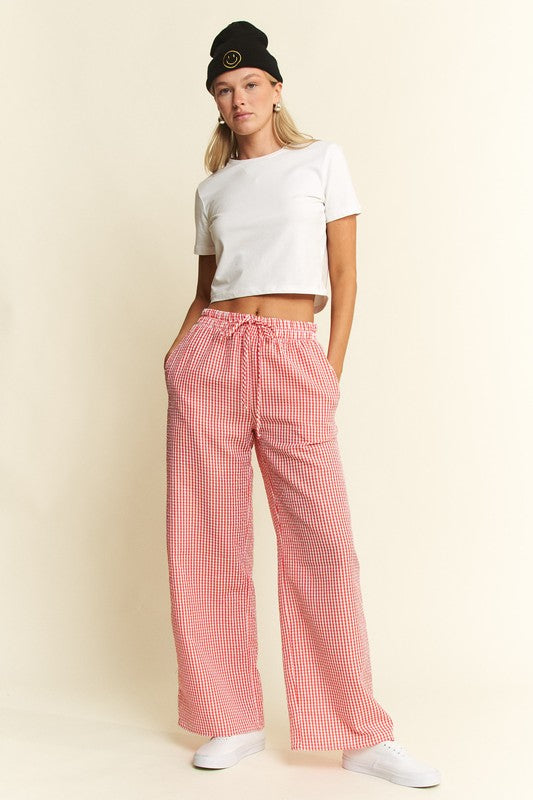 Red Gingham Boxer Pants