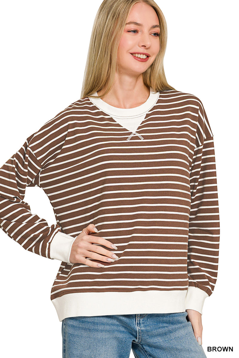 Brown Striped Pullover