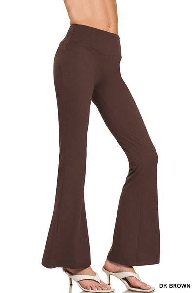 Dark Brown Flared Yoga Pants