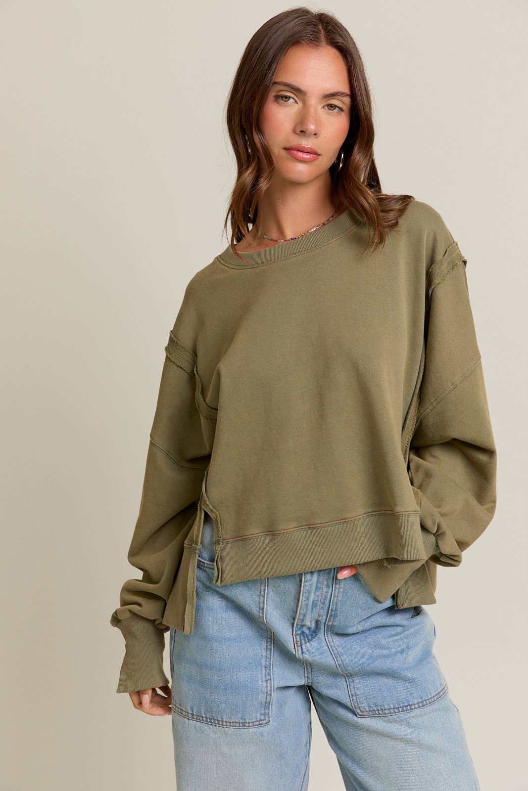 Sage Scooped Neck Sweatshirt