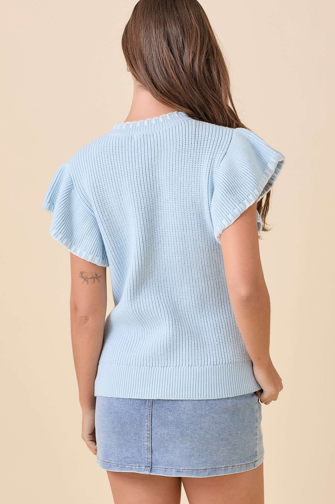 Blue Bliss Bow Sweater