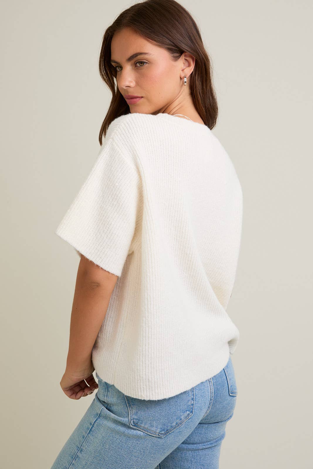 Cream Button-Up Cardigan
