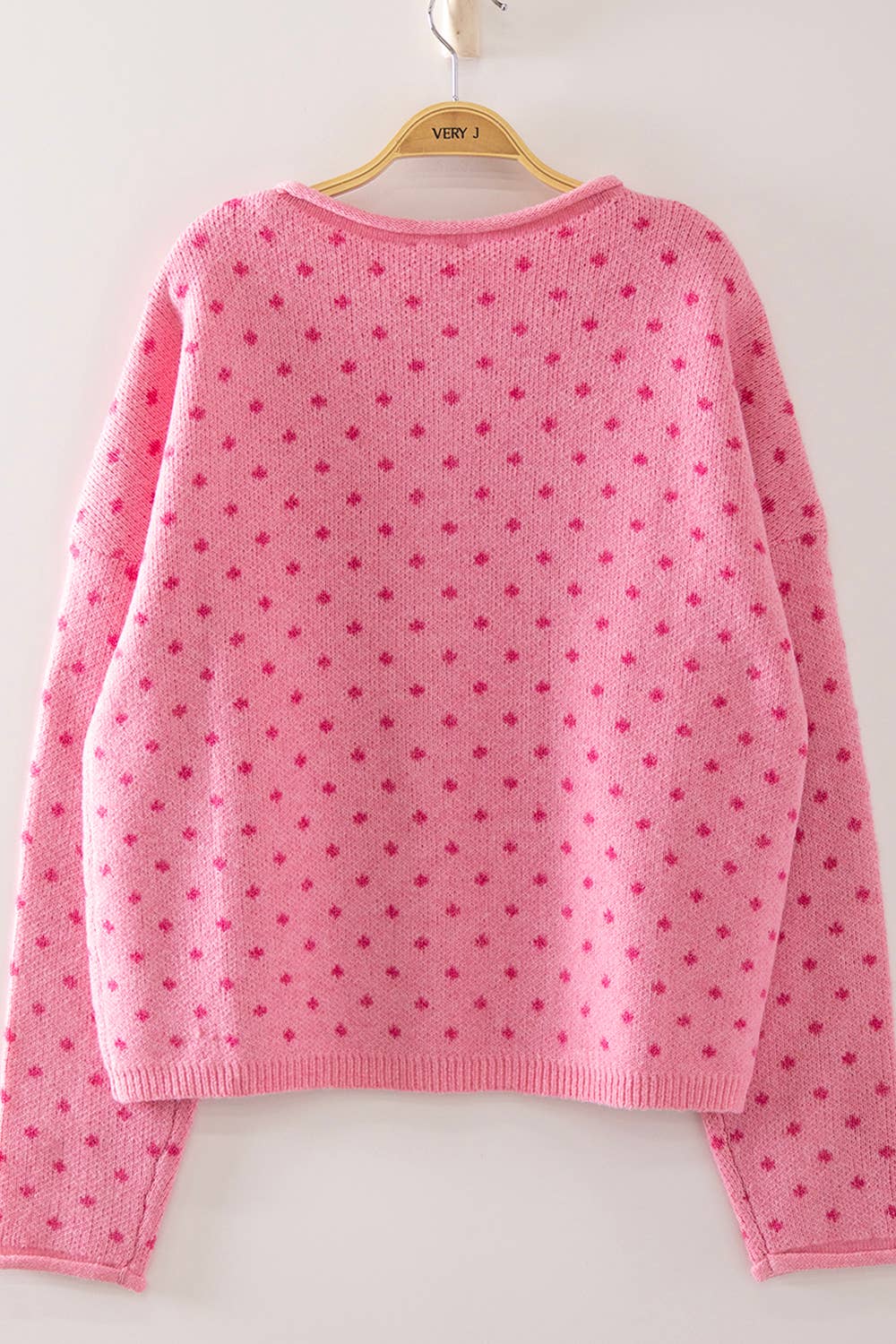 Pink Dot Knit Cardigan