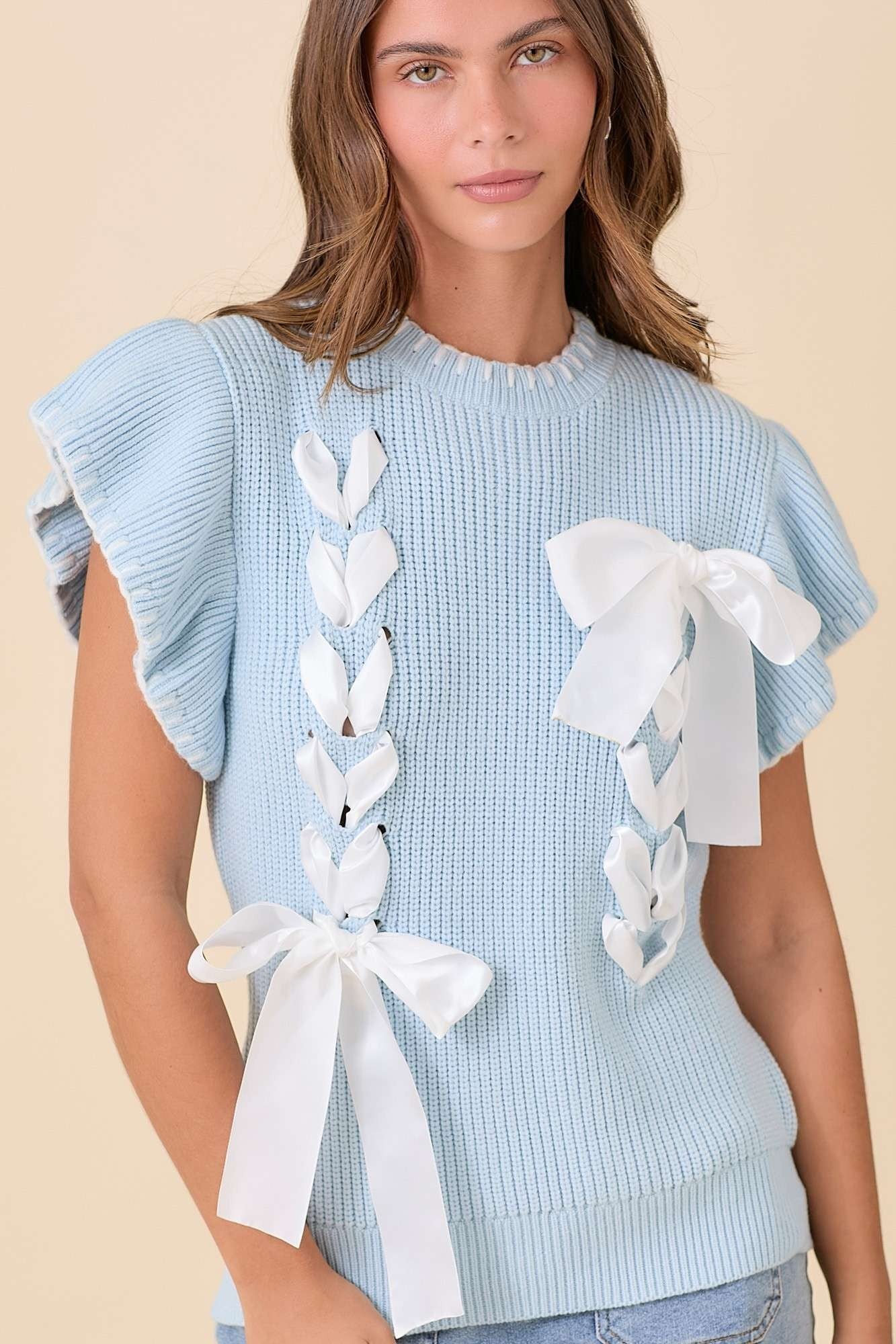 Blue Bliss Bow Sweater