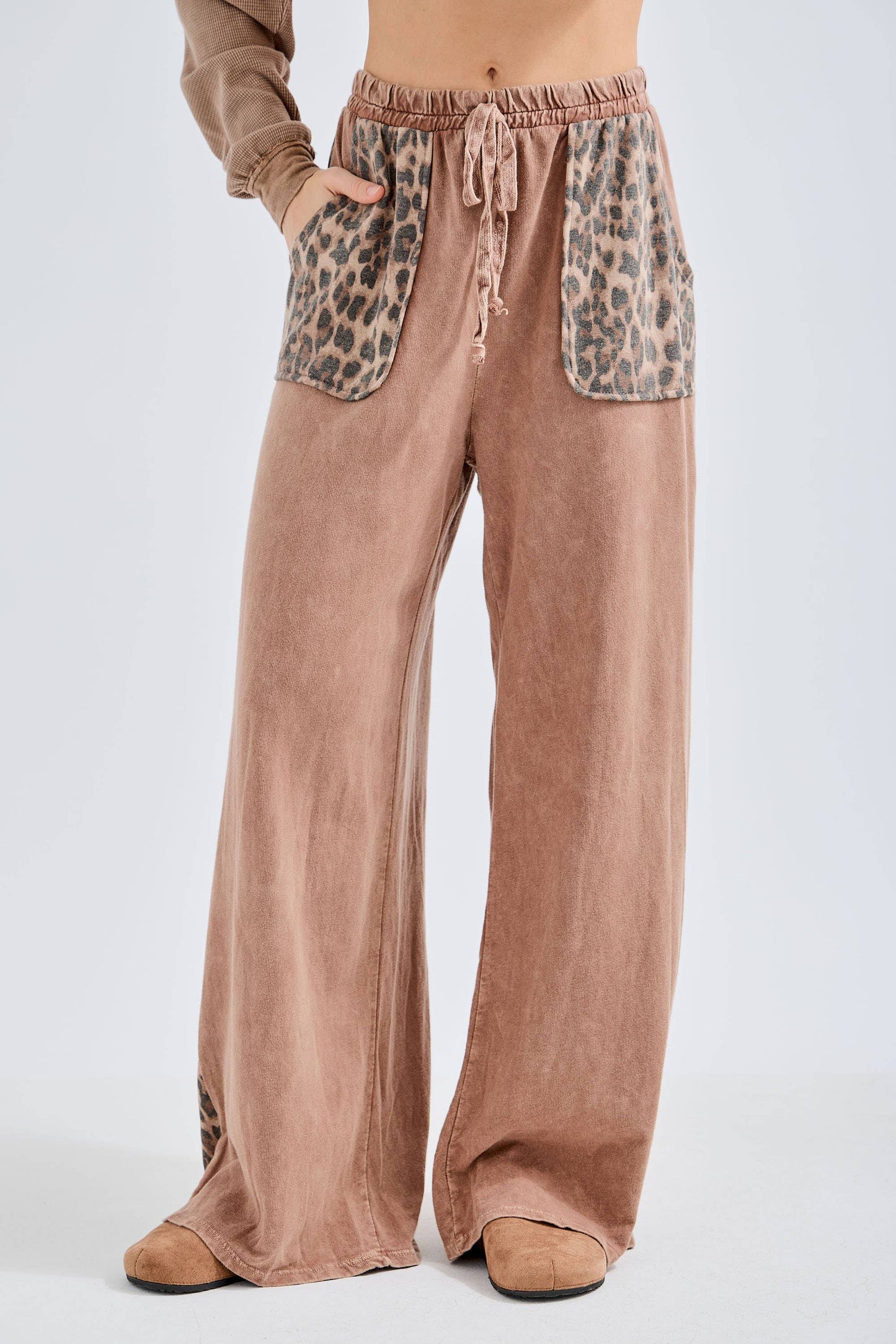 Mineral Washed Leopard Pants