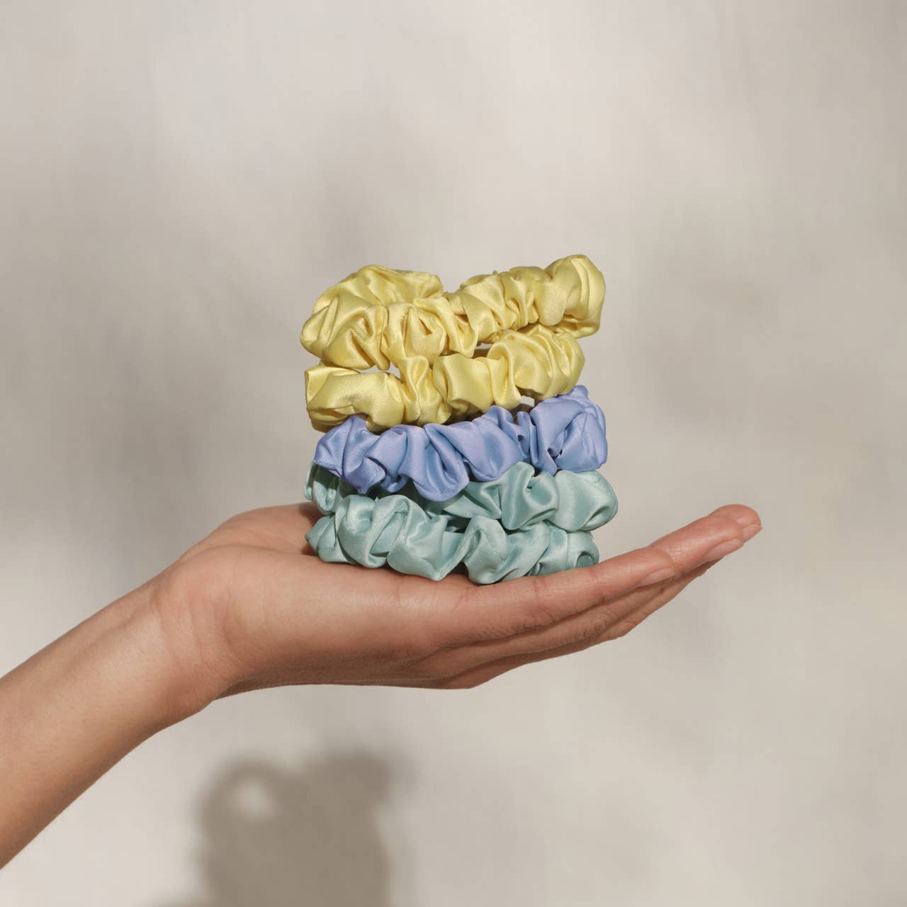 Coastal Ruched Satin Scrunchies 5pc Set