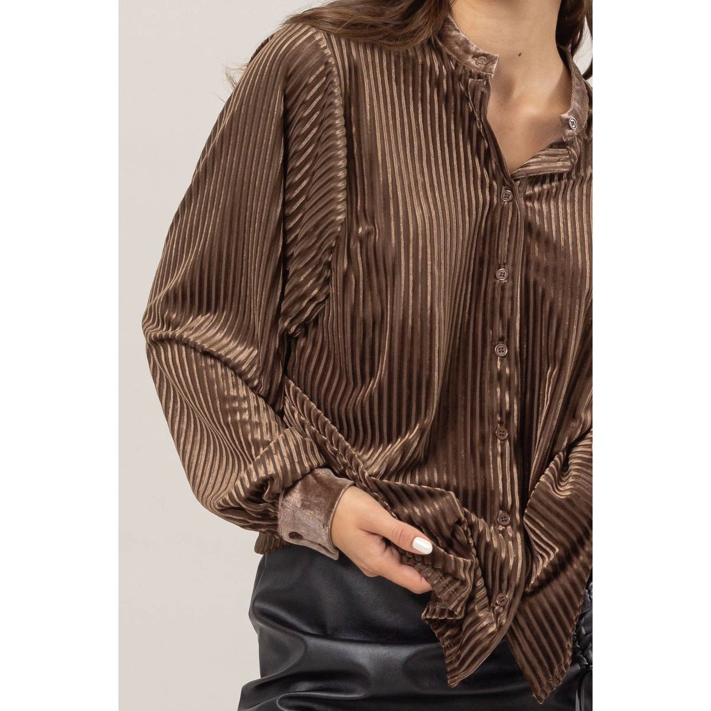 Velvet Striped Blouse