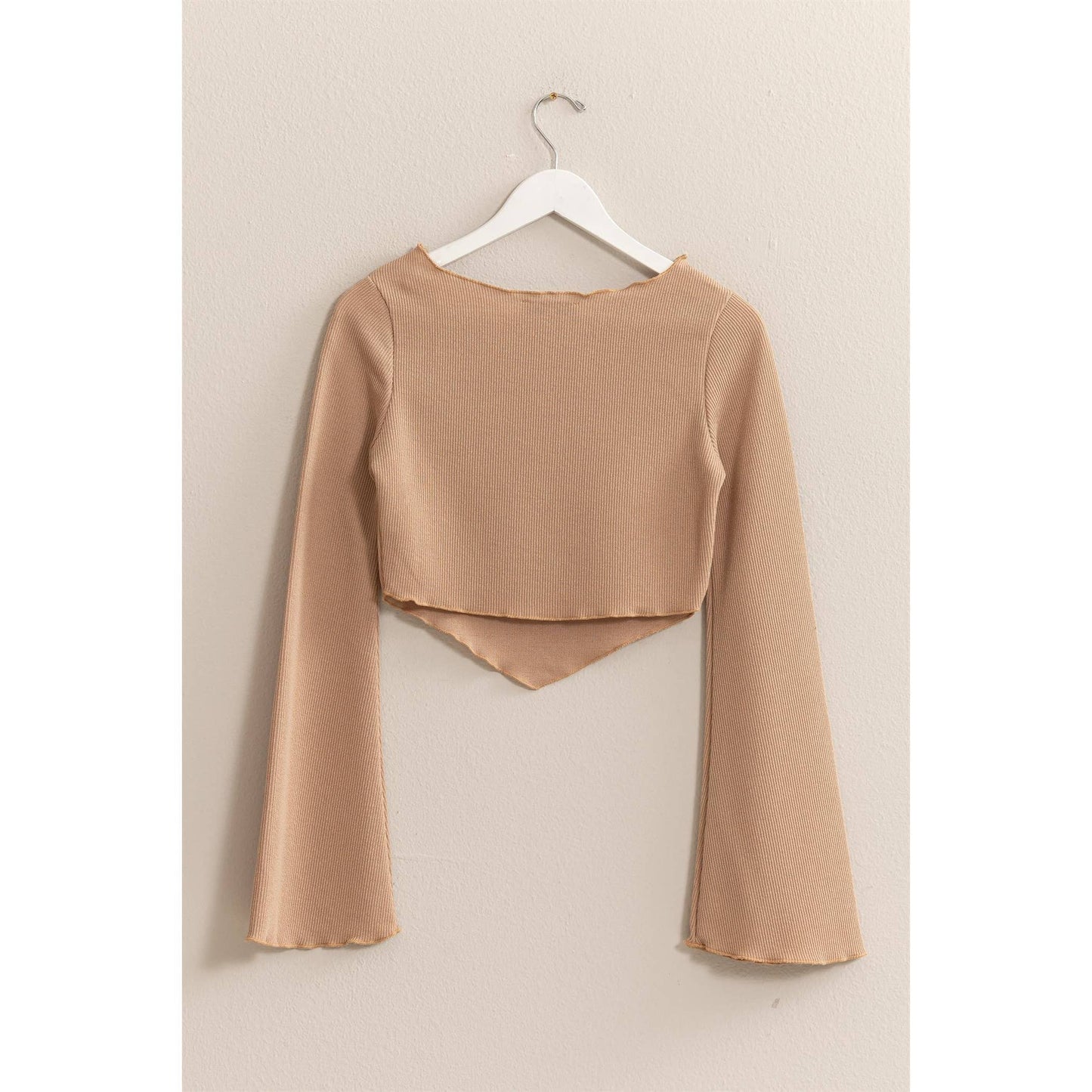 Beige Bell Sleeve Top