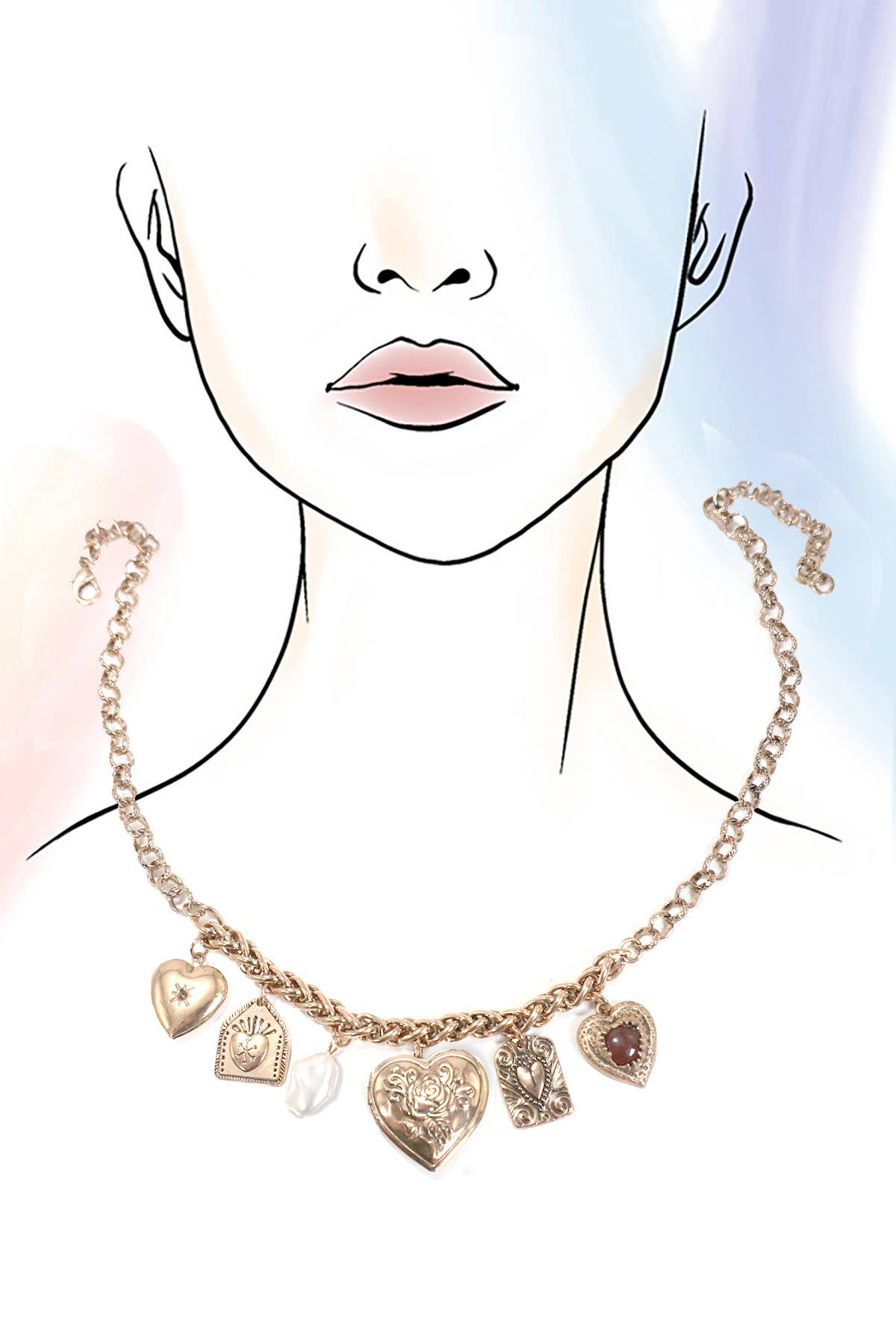 Bold Heart Charm Necklace