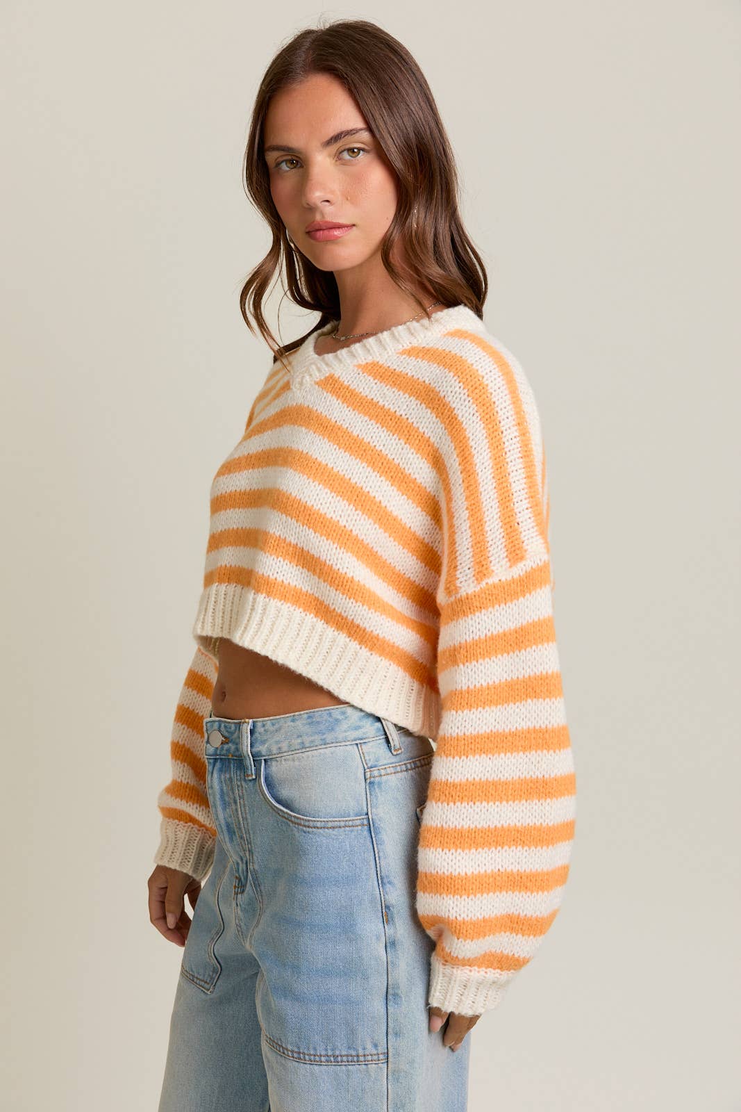 Orange & White Striped Sweater