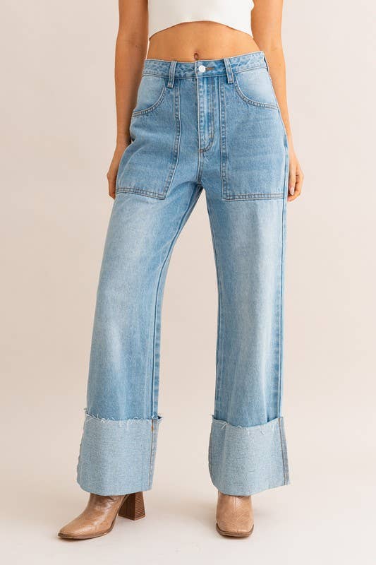 Hannah High Waisted Cuff Jeans