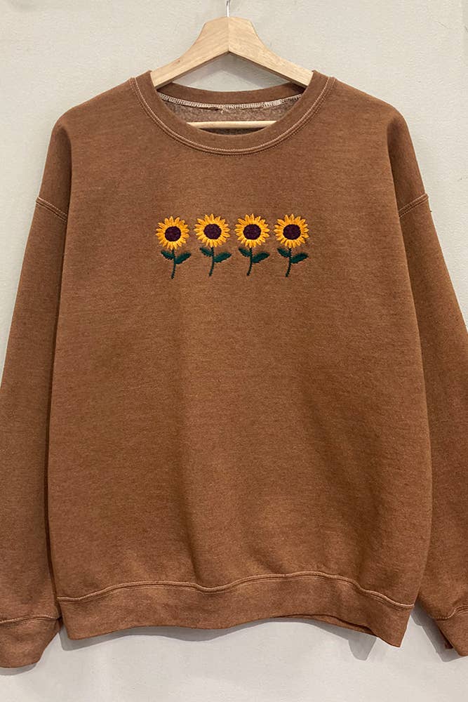 Sunflowers Embroidered Sweatshirt