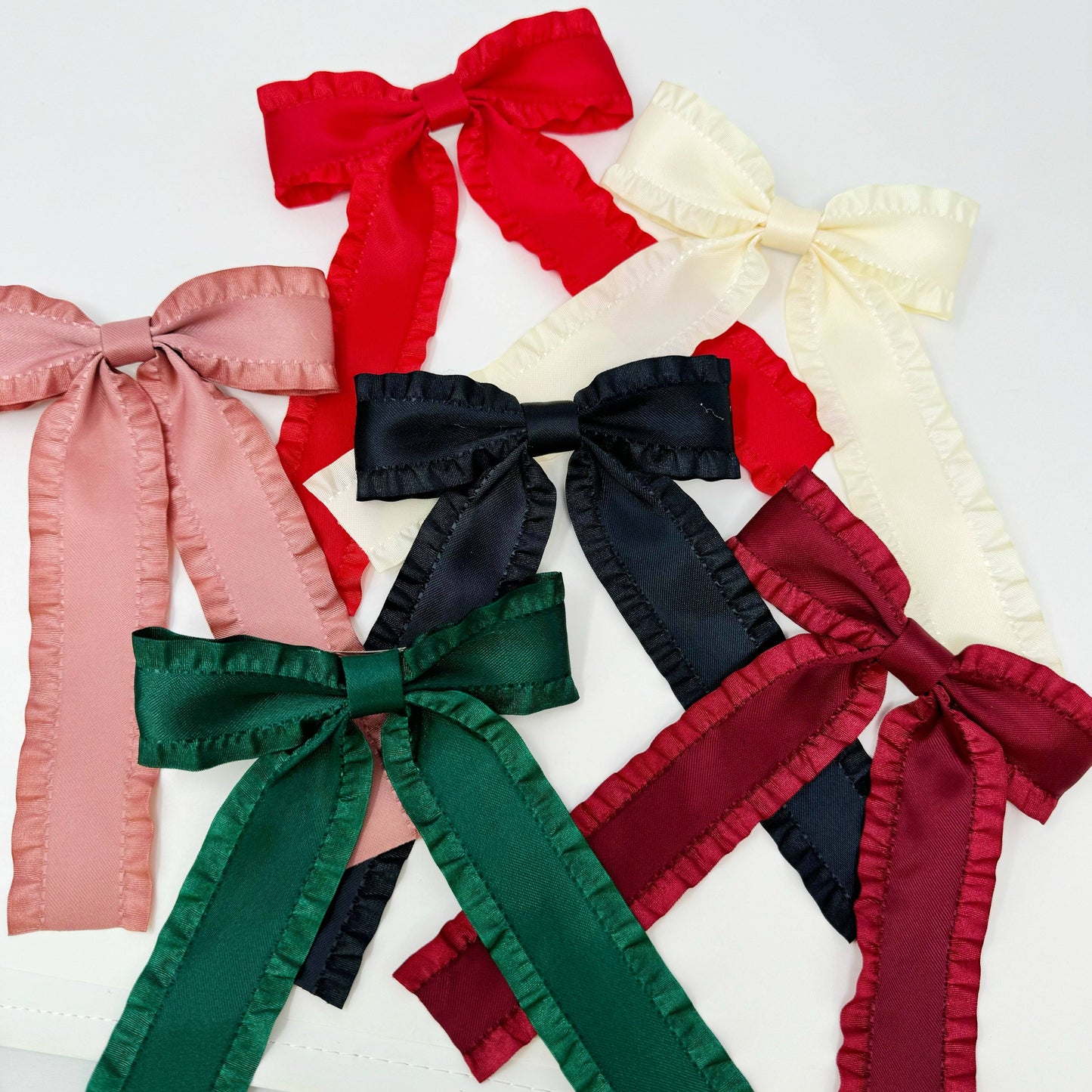 Frill Bow Hair Clips