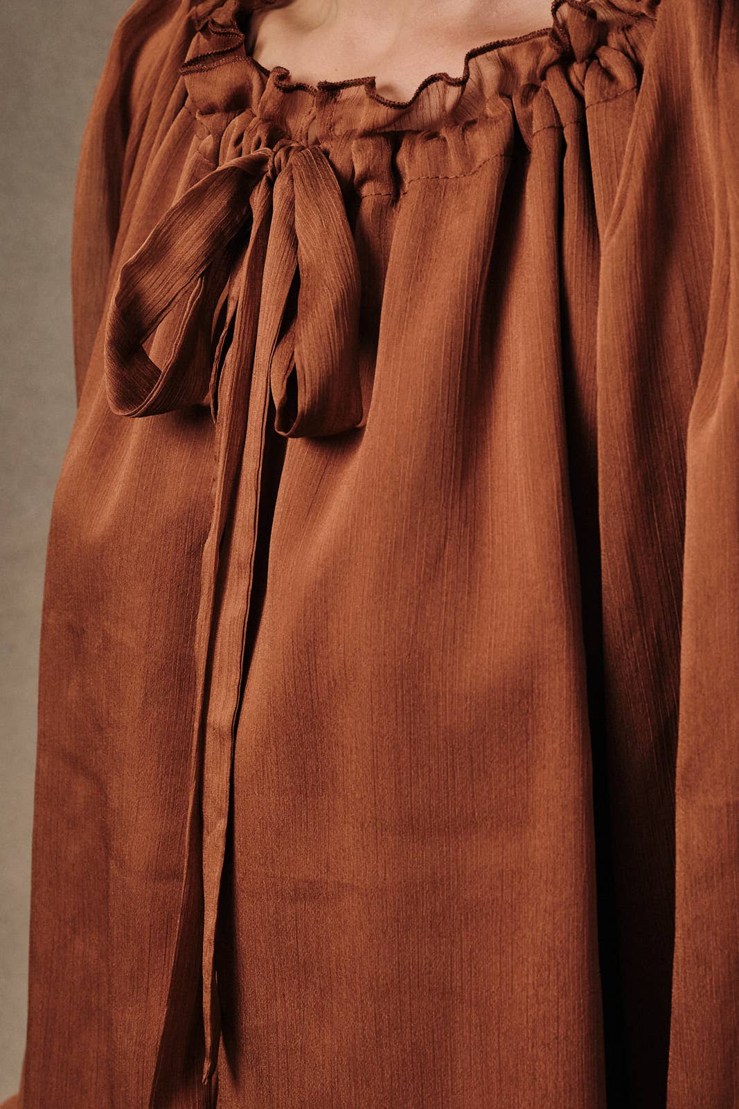 Rust Ruffled Blouse