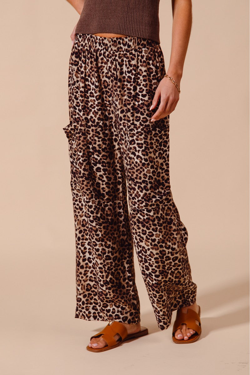 Leopard Wide Leg Pants