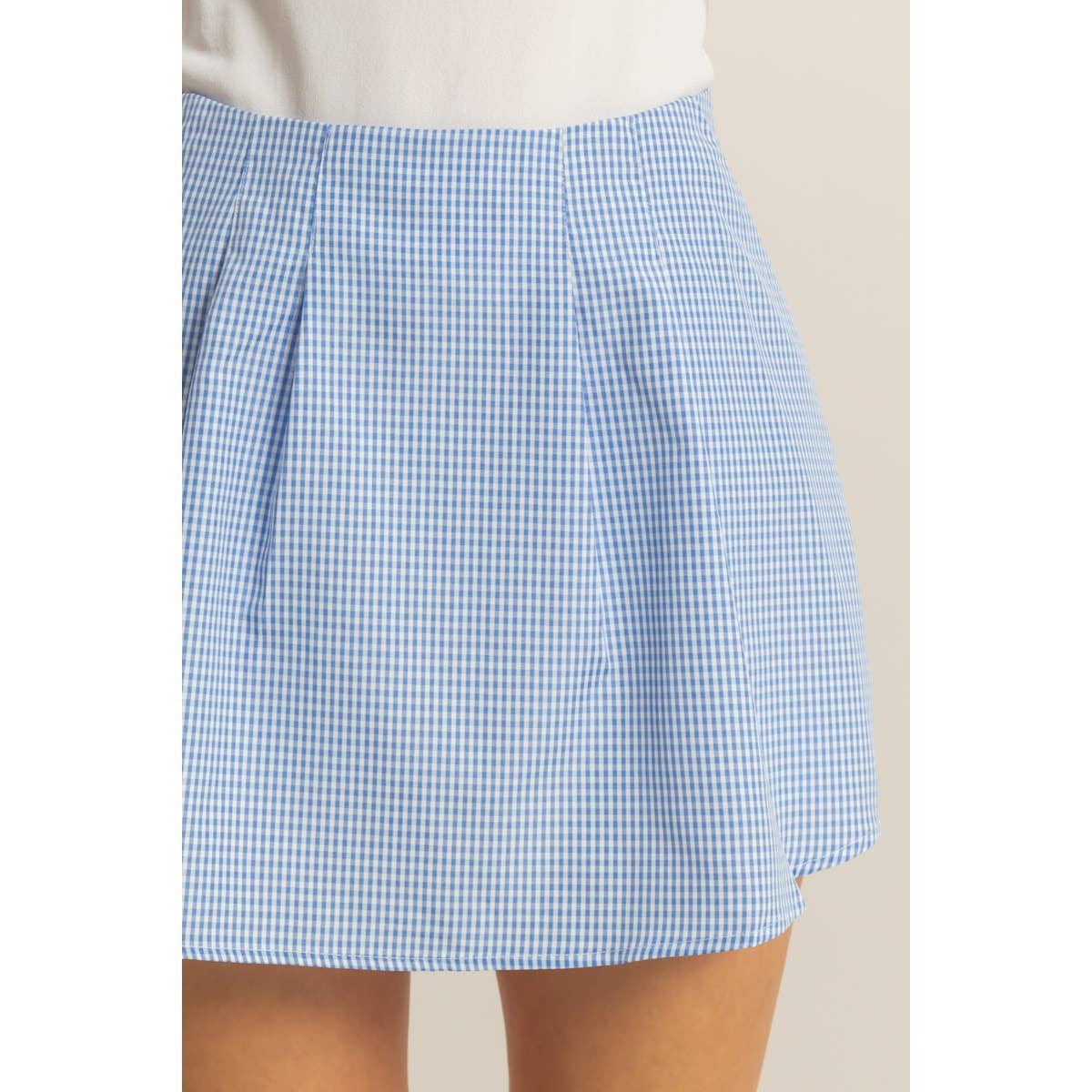 Sky Blue Gingham Skort