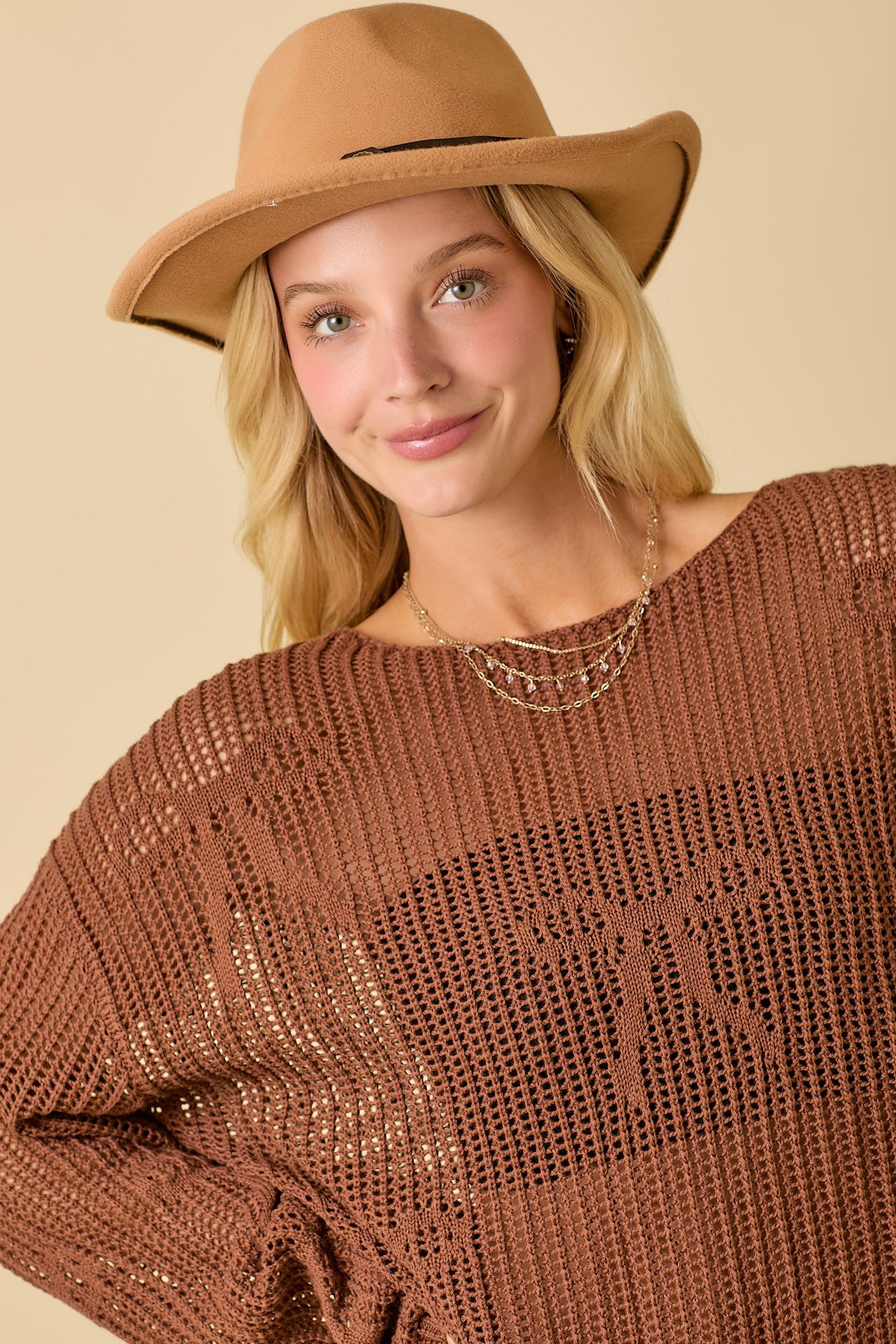 Cinnamon Bows Crochet Sweater