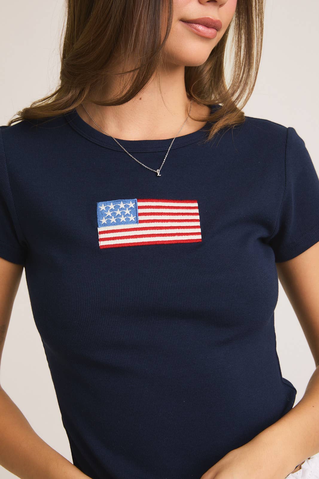 Navy Flag Baby Tee