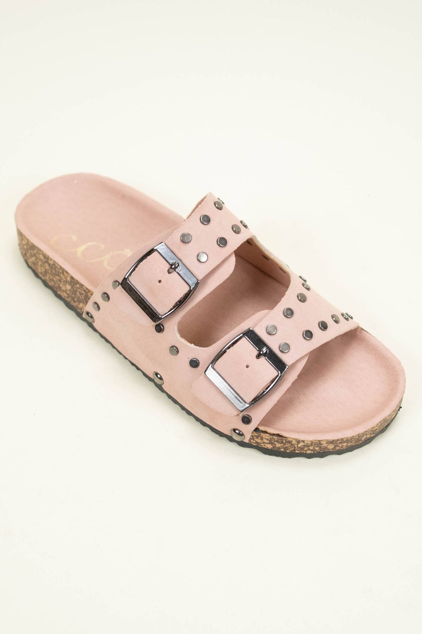 Blush Studded Buckle Sandal