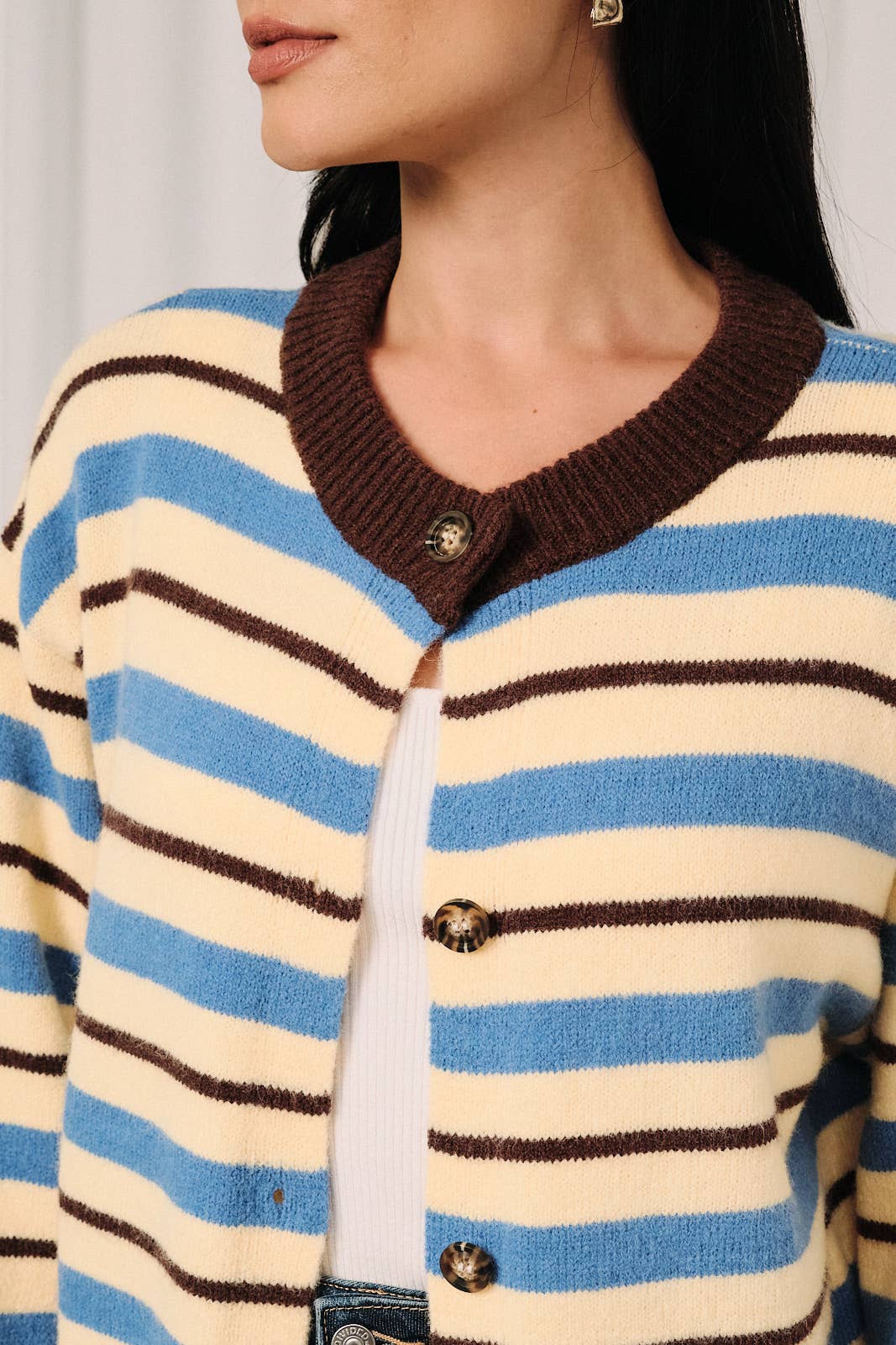 Butter & Blue Stripe Cardigan