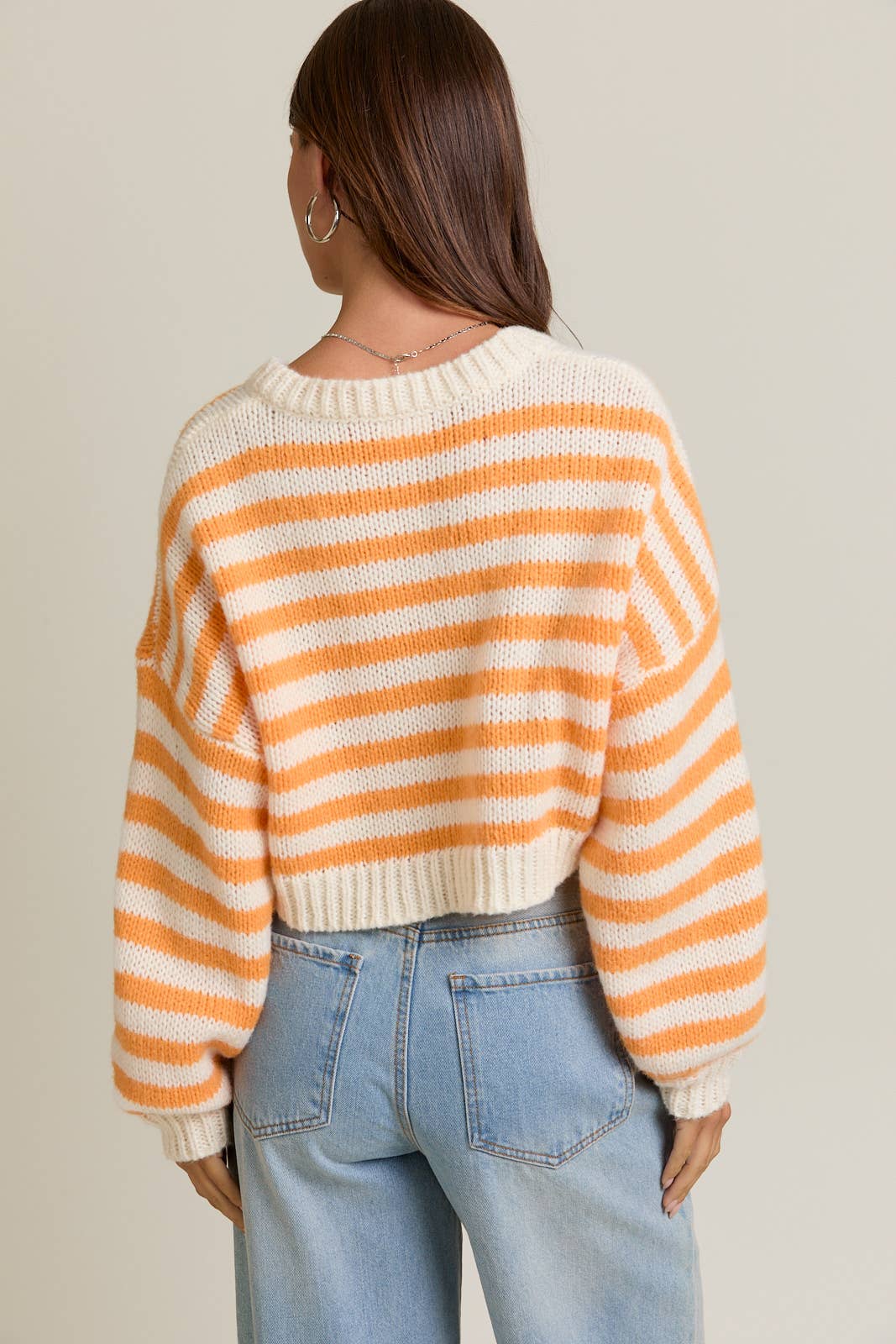 Orange & White Striped Sweater