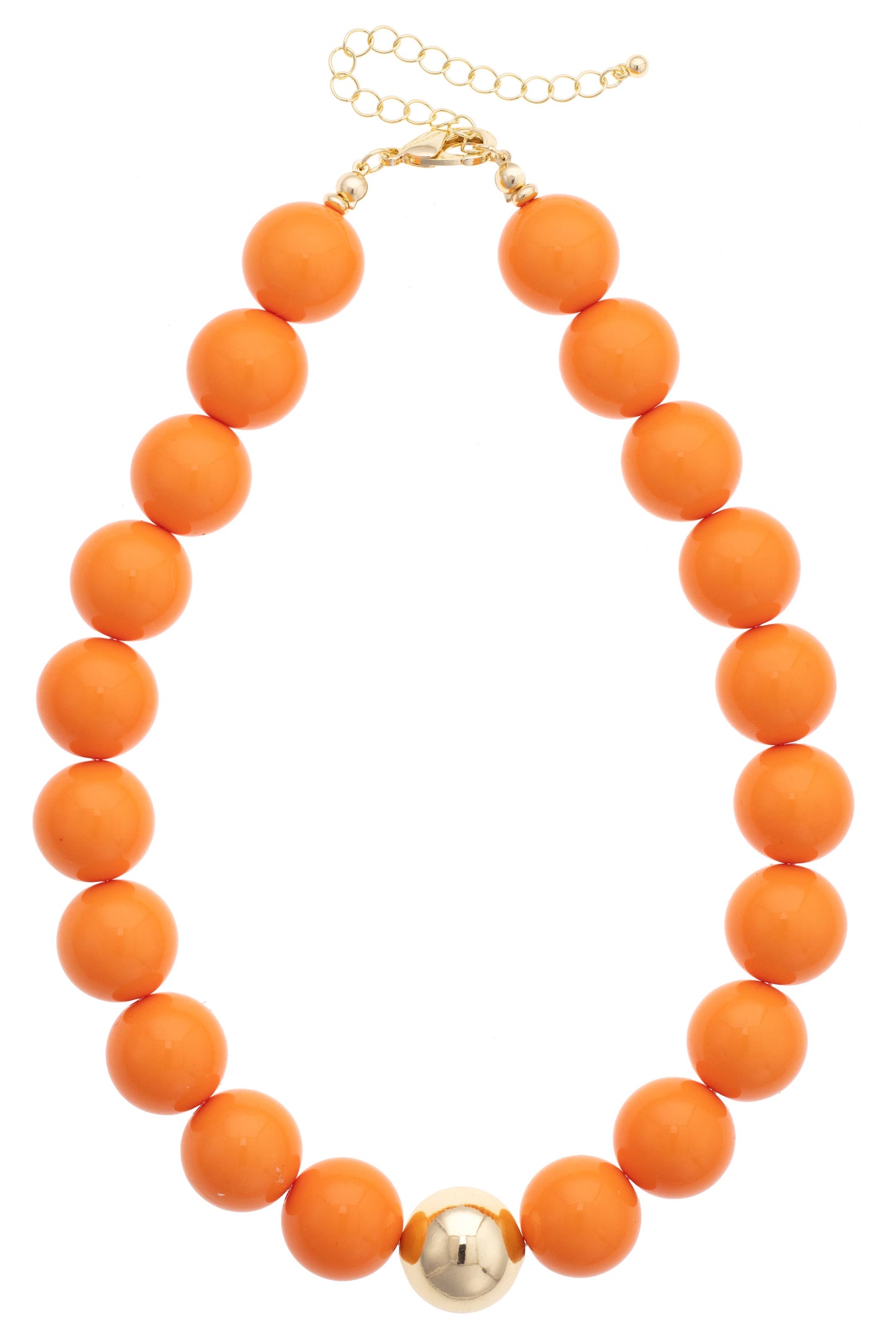 Marjorie Game Day Beaded Necklace: Orange
