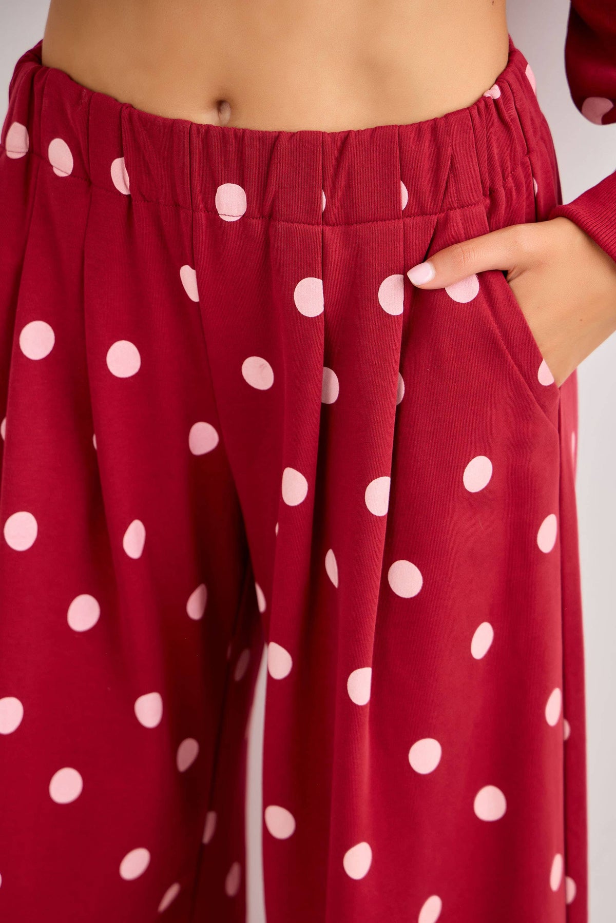 Polka Dot Wide-Leg Pants