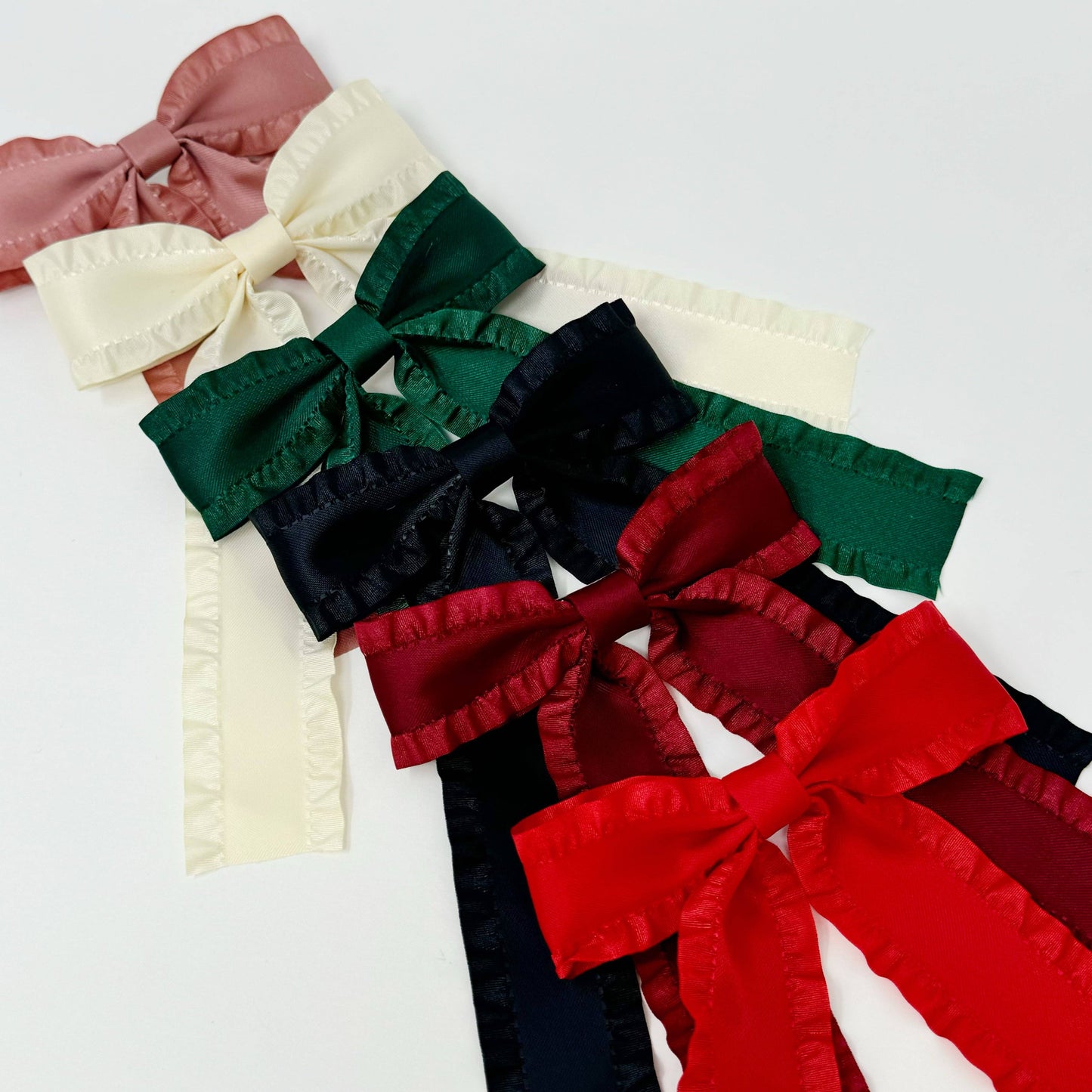 Frill Bow Hair Clips
