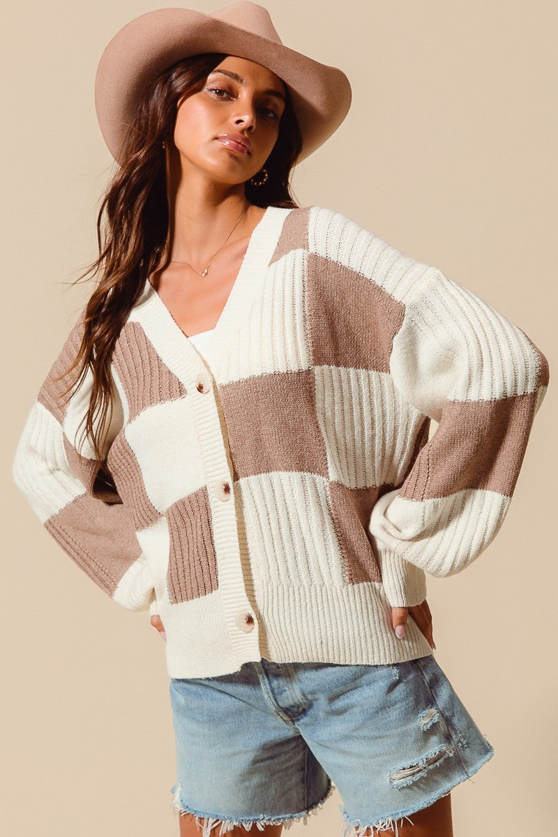 Cassie Checkered Cardigan