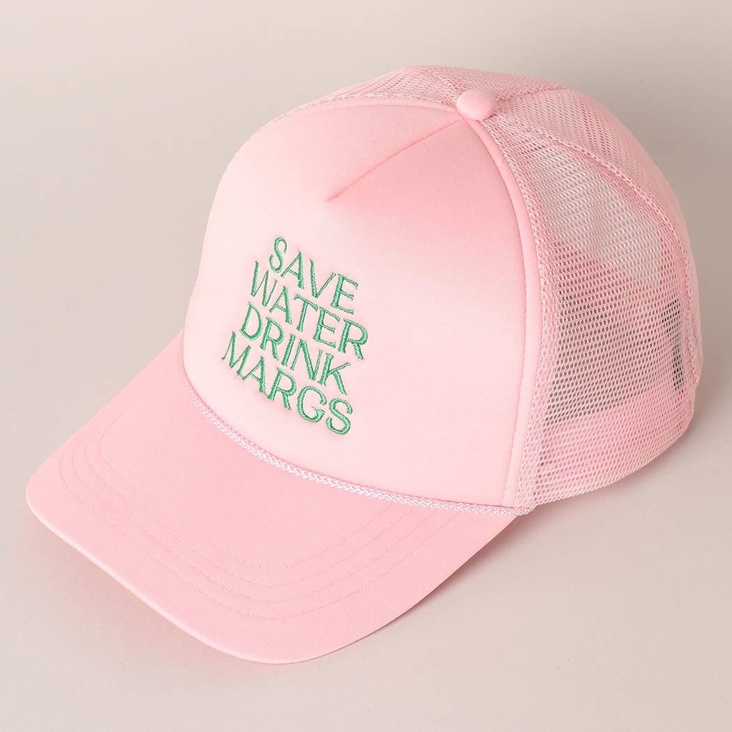 Save Water Light Pink Trucker Hat
