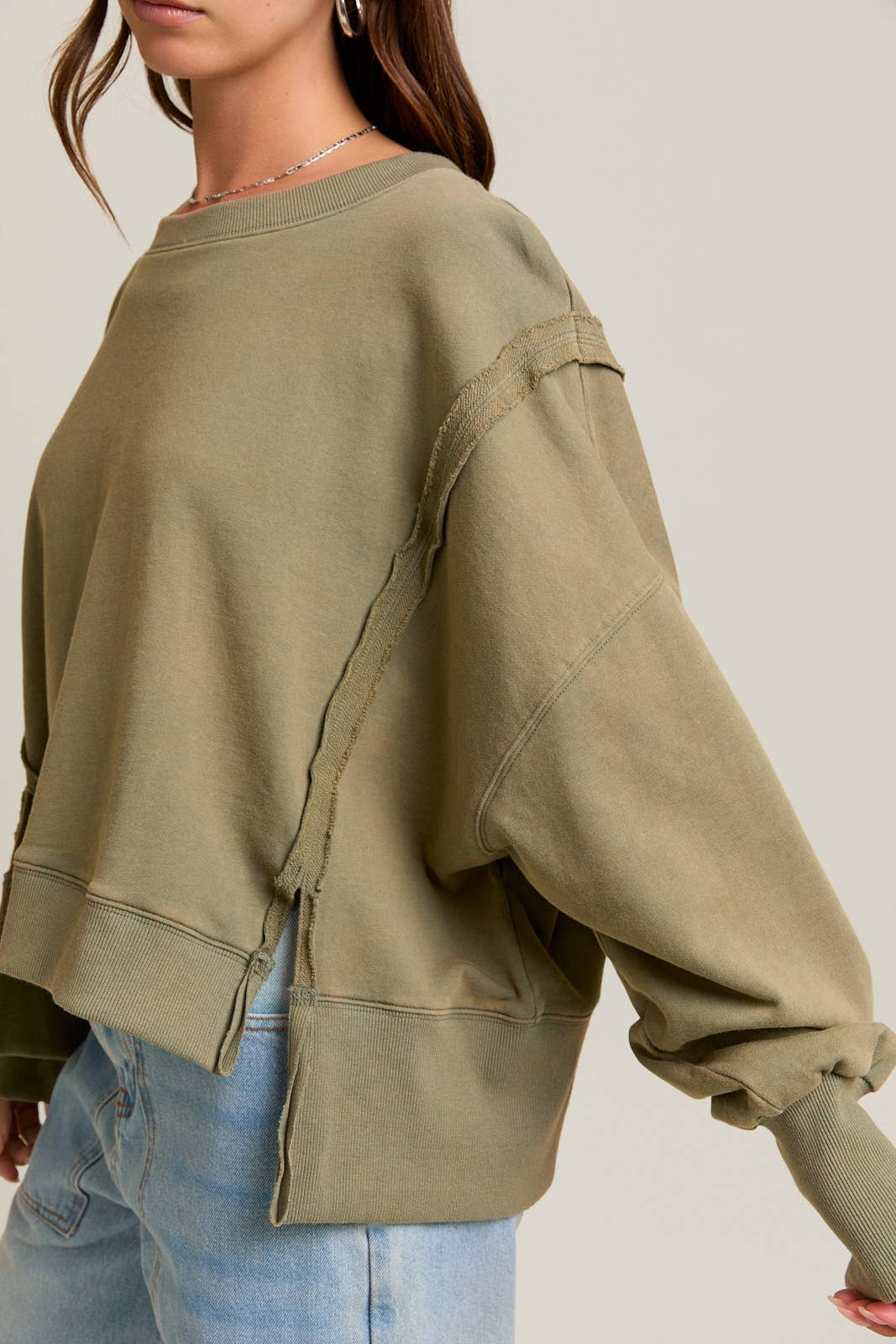 Sage Scooped Neck Sweatshirt