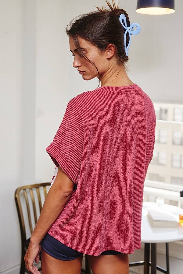Red Oklahoma Graphic Top