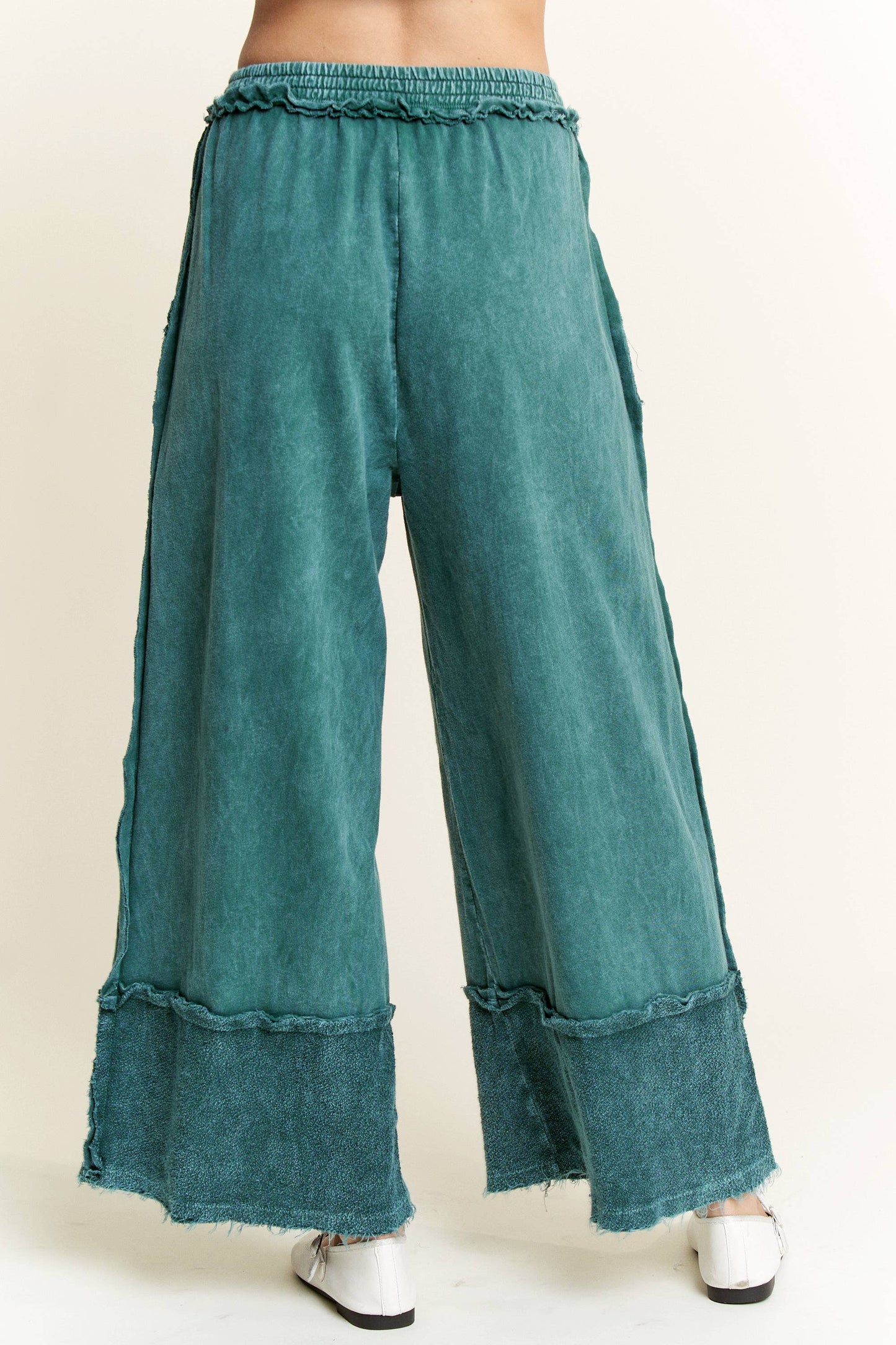 Emerald Frayed Pants