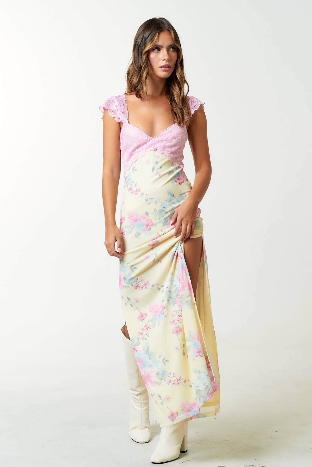 Mandy Mesh Floral Maxi Dress