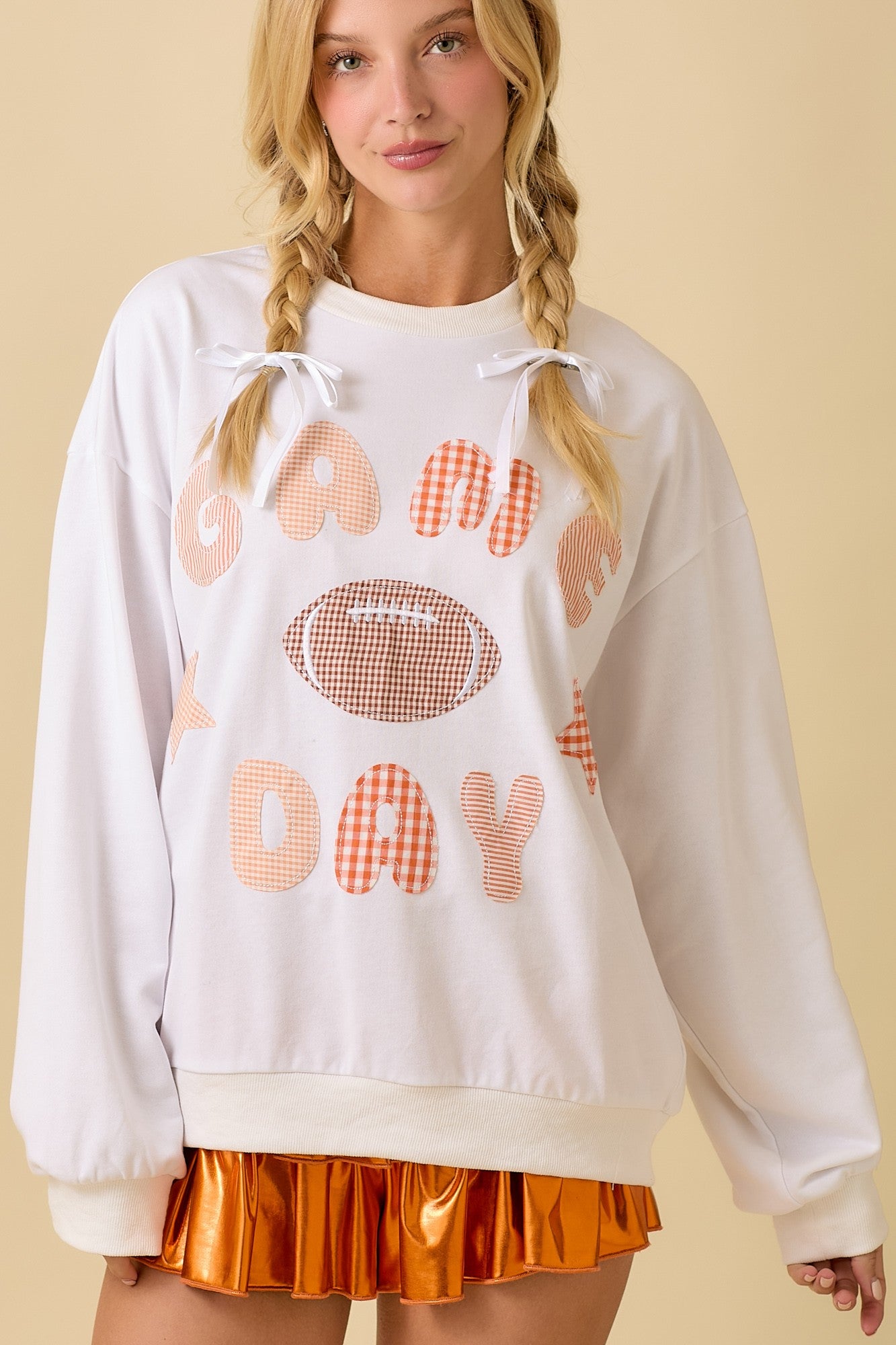 Orange Game Day Patch Sweater