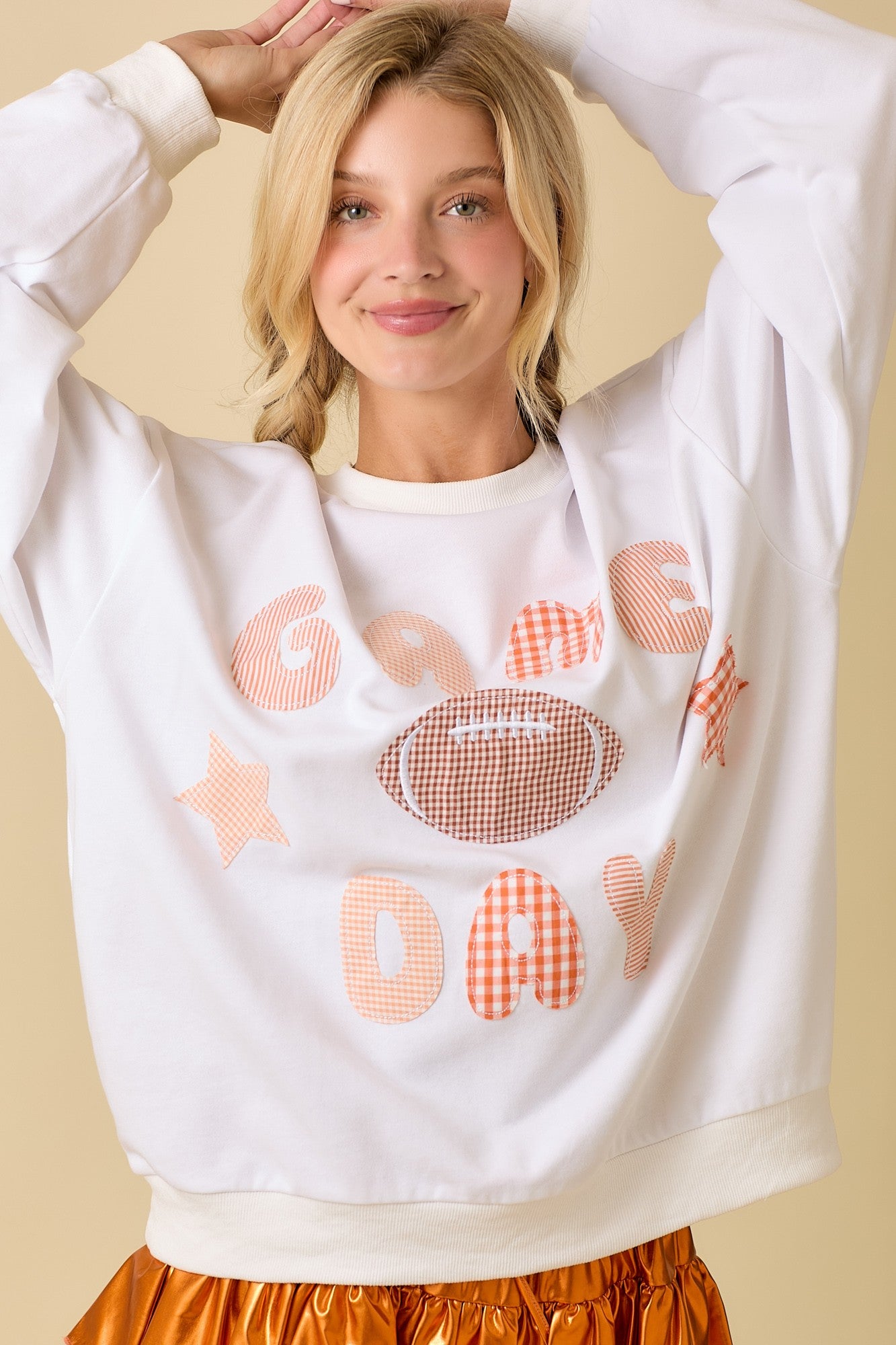 Orange Game Day Patch Sweater